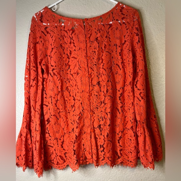 Solitaire Anthropologie Cutout Lace Long-Sleeve Buttondown Shirt - Picture 4 of 5